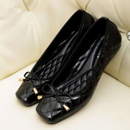 Patent Leather Flat Women Shoes