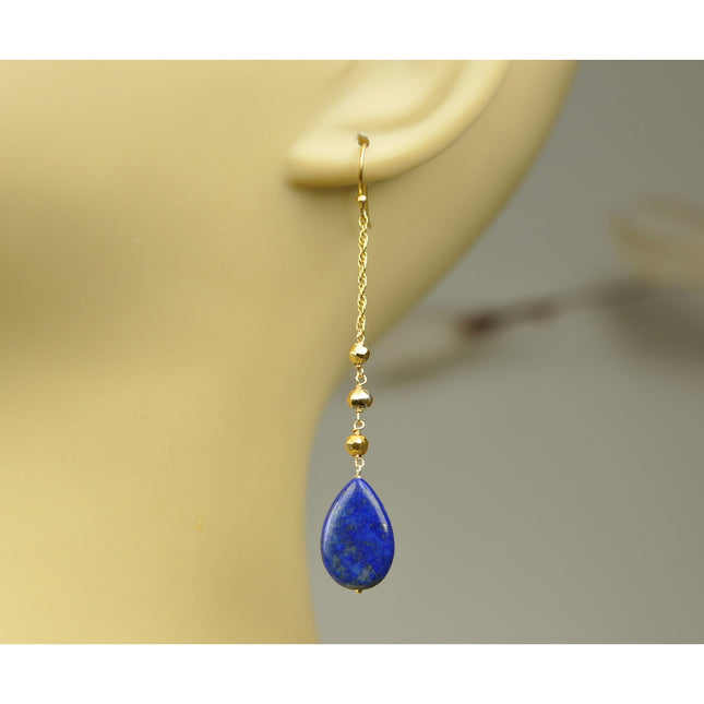Lapis Lazuli Linear Drop Earrings