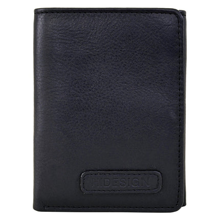 Hidesign Charles Classic Trifold Leather Wallet with ID Window
