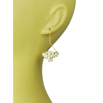 Pearl Cluster Chandelier Earrings
