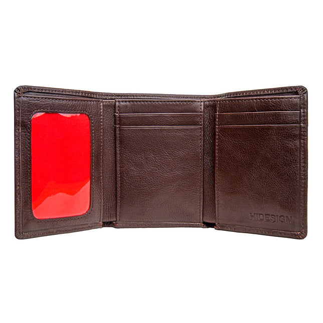 Hidesign Angle Stitch Leather Slim Trifold Wallet