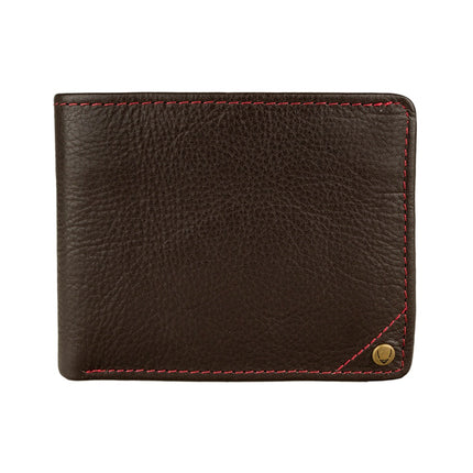 Hidesign Angle Stitch Leather Slim Bifold Wallet