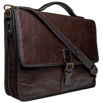 Hidesign Harrison Buffalo Leather Laptop Briefcase