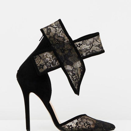 Izoa the Shiralee Heels Black & Nude Lace in Collaboration With Shiralee Coleman