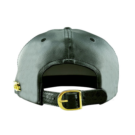 Faux Leather Snapback Hat