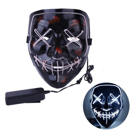 Gazuntai Halloween LED Light Up Mask Many Options of Funny Masks Glow In Dark Or Horror